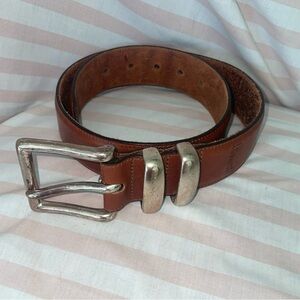 Honest by Brighton Leather Belt Brown Size 28 Silver Buckle